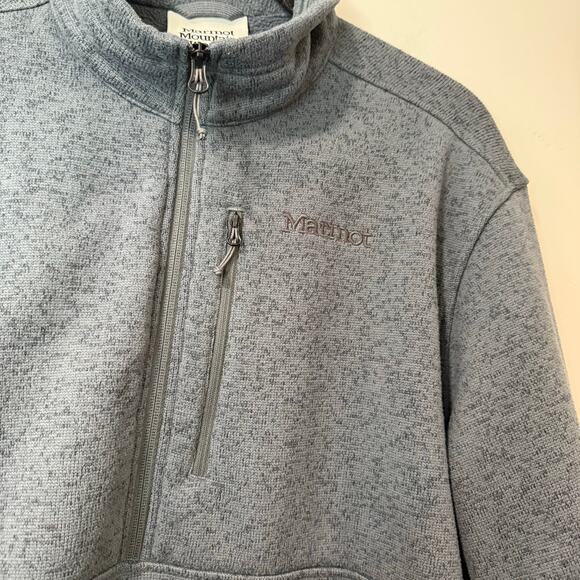 Marmot Men's Drop Line 1/2 Zip Fleece Pullover Blue Gray XXL Half Sweatshirt - Picture 5 of 8